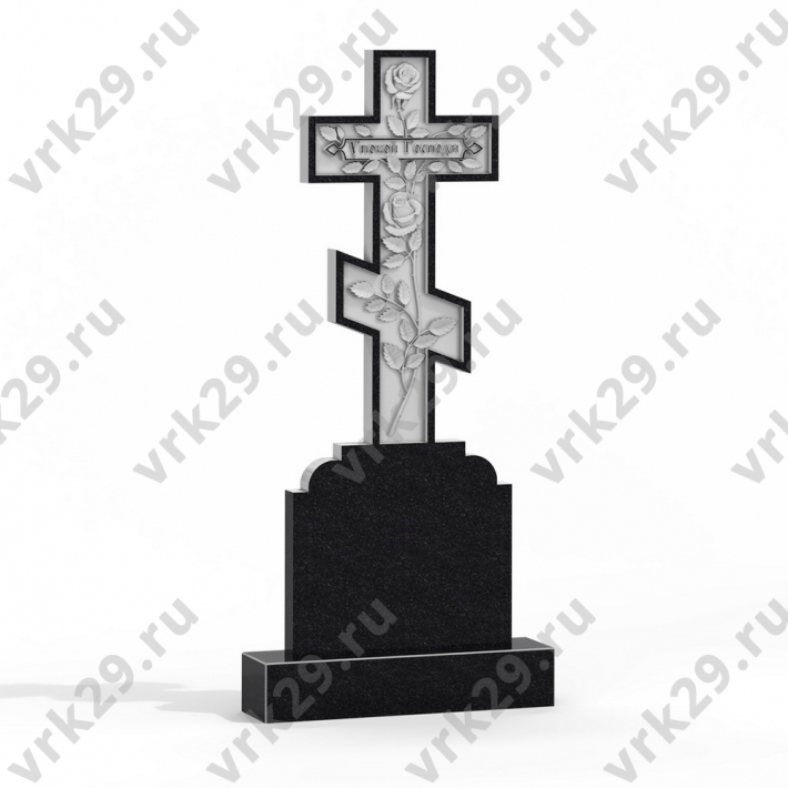 Резной памятник в форме креста № 10