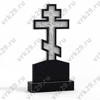 Резной памятник в форме креста № 8